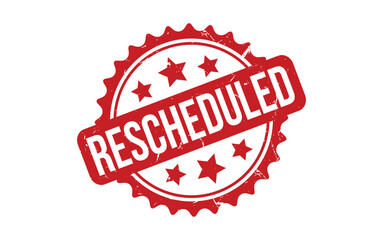 Rescheduled rubber grunge stamp seal vector