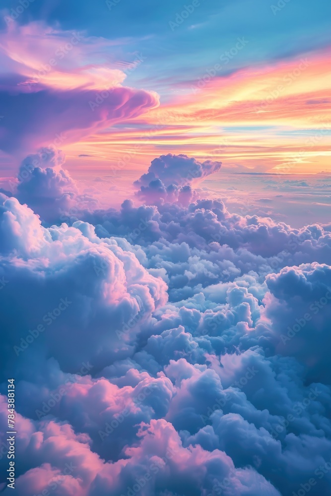 Aufkleber a serene view of the sky and clouds from above. perfect for travel and aviation themes