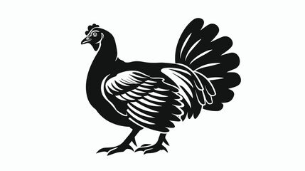 Fototapeta na wymiar Turkey roast icon or logo isolated sign symbol vector