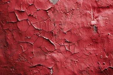 A weathered red wall with peeling paint. Suitable for background or texture use