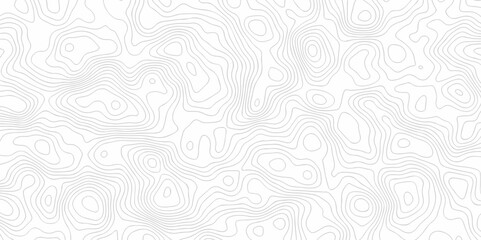 	
Vector geography landscape Topo contour map on white background, Topographic contour lines. Seamless pattern with lines Topographic map. Geographic mountain relief diagram line wave carve pattern.