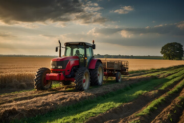 Obraz premium A tractor in a farm
