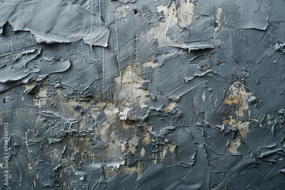 Poster a close up of a wall with peeling paint. perfect for background or texture use