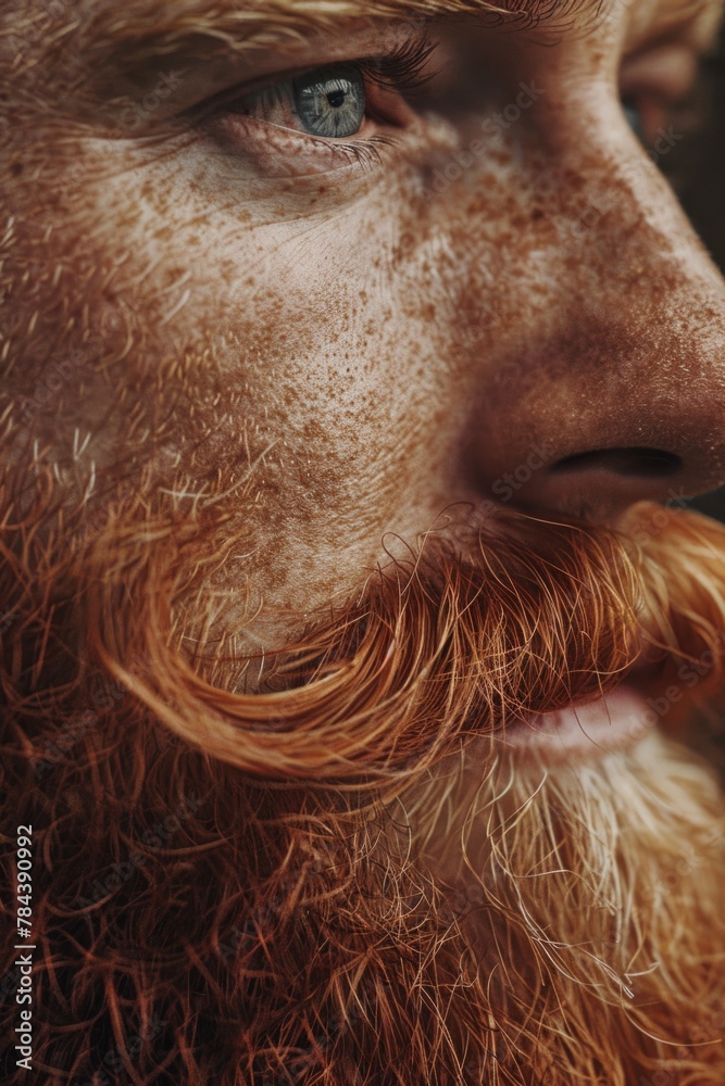 Aufkleber close up of a man with a beard, suitable for various projects