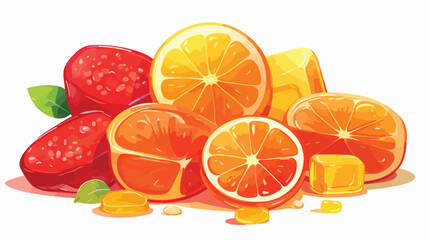 Color candy marmalade a few pieces 2d flat cartoon
