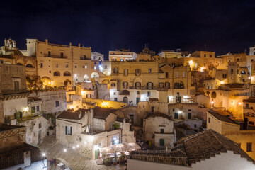 Matera Sassi cityscape by night, Basilicata, Italy - 784391574