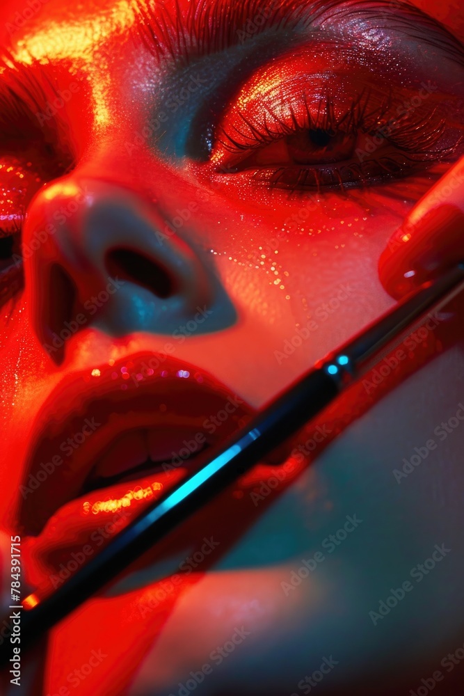 Poster Close up of a person holding a pair of scissors, versatile image for various projects