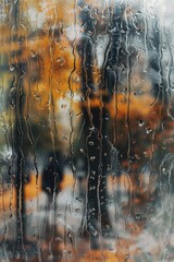 Rain drops on a window, suitable for weather or cozy home concepts