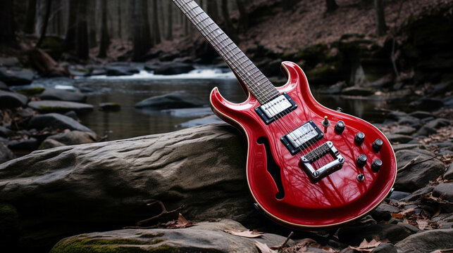 red rock guitar  high definition(hd) photographic creative image