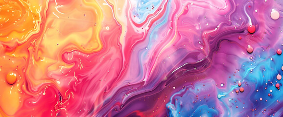 Colorful paint mix with gradient vivid colors,abstract background with a psychedelic pattern, interference in soap films in reflected light

