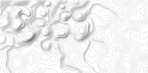 	
Vector geography landscape Topo contour map on white background, Topographic contour lines. Seamless pattern with lines Topographic map. Geographic mountain relief diagram line wave carve pattern.