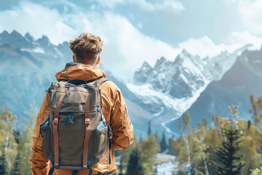 Adventure travel blogger hiking in remote mountains, rugged, travel photography, scenic, exploratory