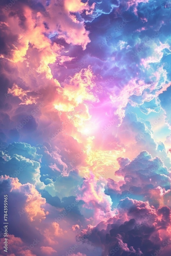 Poster A picture of a sky with some clouds. Suitable for various design projects
