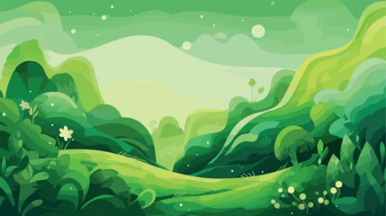 Rolgordijnen Creative Eco Green Background Design 2d flat cartoon © iclute3