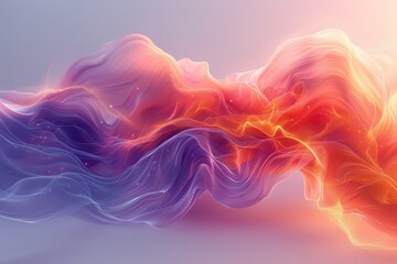 Vibrantly colored abstract waveform rendered in red and purple hues representing digital motion,...