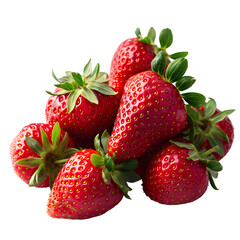 Fresh juicy strawberries isolated on a clean white background