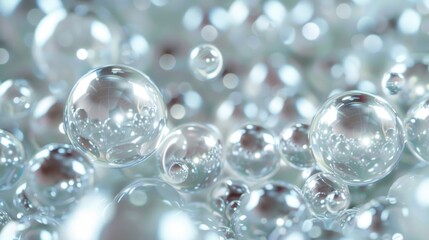 Colorful bubbles floating in the air, suitable for backgrounds or celebrations