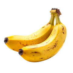 Fresh bunch of yellow bananas isolated on white background