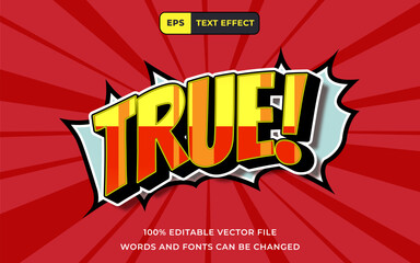 Editable Text effect True 3D, perfect for banner comic design element