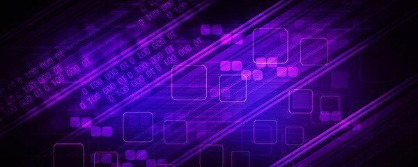 2d illustration Abstract futuristic electronic circuit technology background