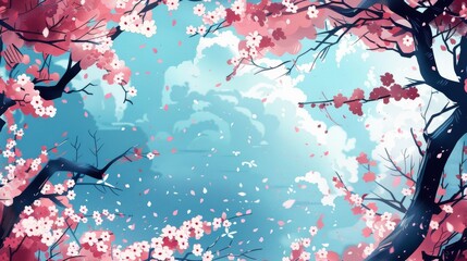 cartoon of sakura japan