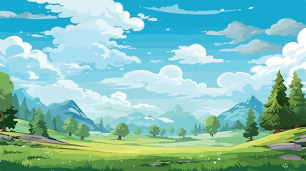 Cyan random painted background .. 2d flat cartoon v