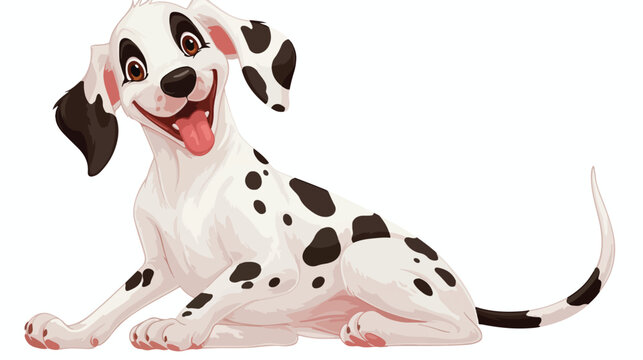 Dalmatian Clipart Dog 2d flat cartoon vactor illustration