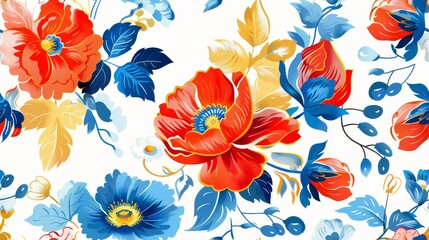 Fototapeta na wymiar Vintage Florals seamless pattern