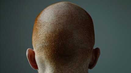 Fototapeta premium Close up of a person with a bald head, suitable for medical or lifestyle concepts
