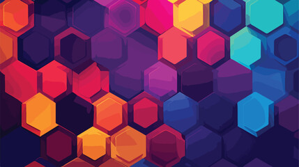 Fototapeta na wymiar Digital hexagon abstract background .. 2d flat cartoon