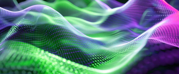 abstract background with 3d sound waves visualization, modern wallpaper or wide banner background 