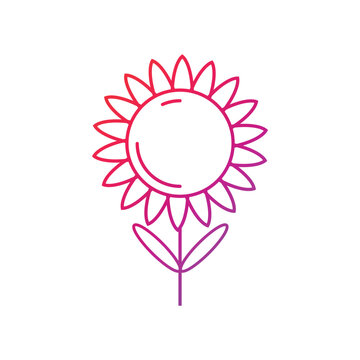Sunflower Gradient Icon Vector Illustration