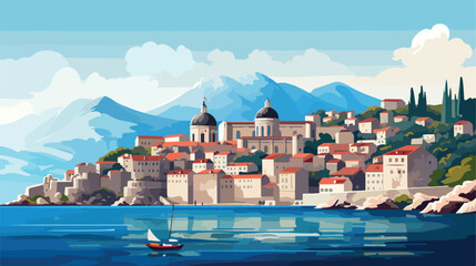 Dubrovnik Old Town situated on the Adriatic Sea coa