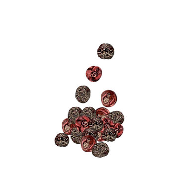 a pile of repper black and red.
