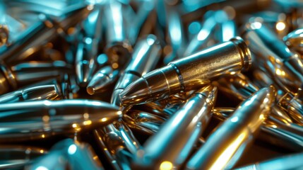 Pile of brass bullet casings - obrazy, fototapety, plakaty