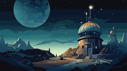 Fantastical observatory with telescopes that see in