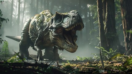 Tyrannosaurus Rex in the rainforest, Jurassic period