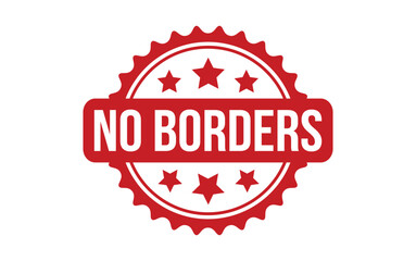 No Borders rubber grunge stamp seal vector