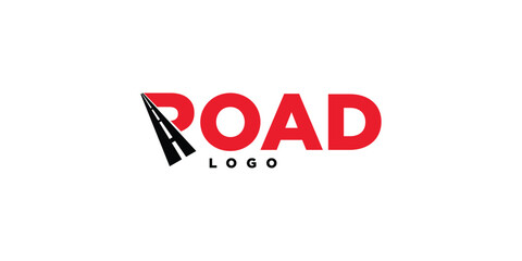 Road logo, street logo design, logo template