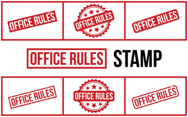 Office Rules Rubber Stamp Set Vector