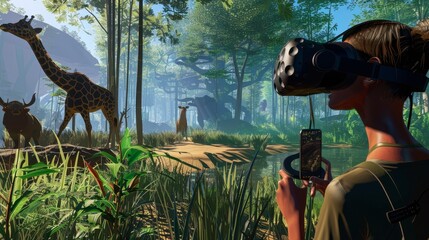 VR utopia where wildlife thrives and humans live in(767).jpeg - obrazy, fototapety, plakaty