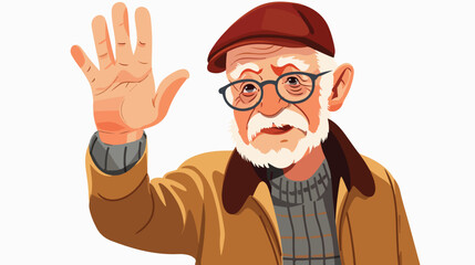 Vector illustration face grandfather or old man cartoon