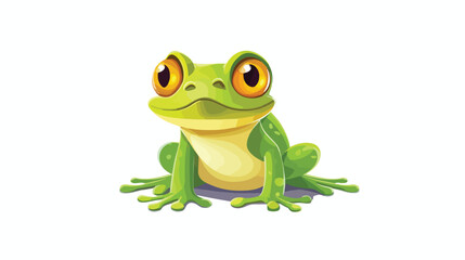 Frog on a white background 2d flat cartoon vactor illustration