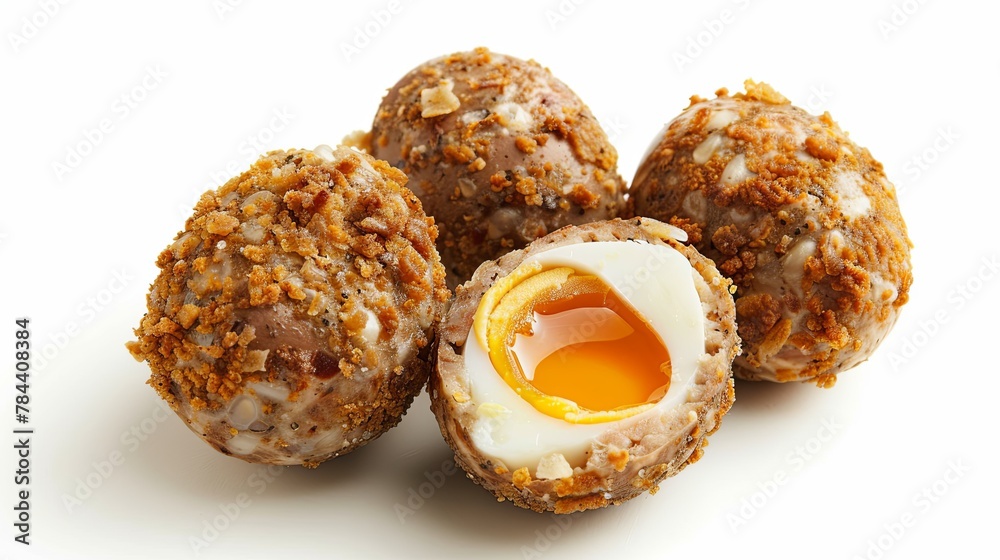 Wall mural scotch egg on a white background