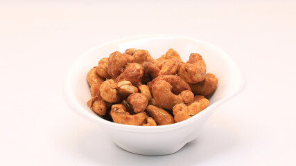 Grilled cashew nuts in a bowl