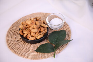 Grilled cashew nuts in a bowl