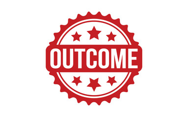 Outcome Stamp. Red Outcome Rubber grunge Stamp