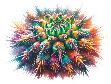 Watercolor Painting of a Coryphantha Pycnacantha Cactus