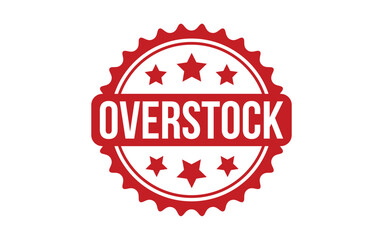 Fototapeta na wymiar Overstock Stamp. Red Overstock Rubber grunge Stamp