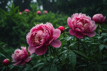 pink and white peony